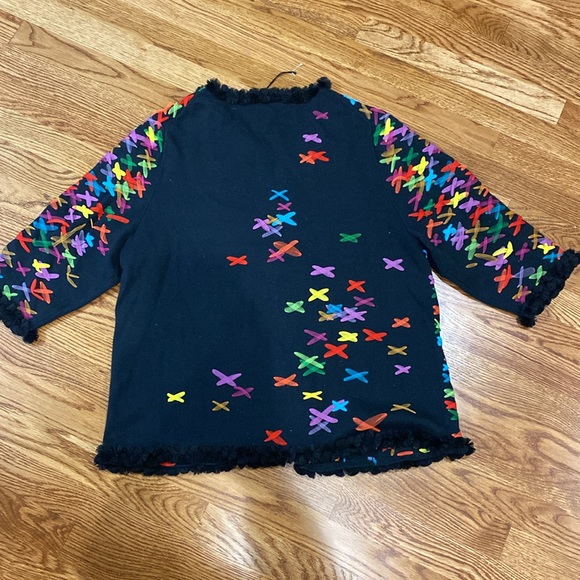 Michael Simon Sweater Criss Cross Tulle Sweater - Size 1X - Picture 7 of 7